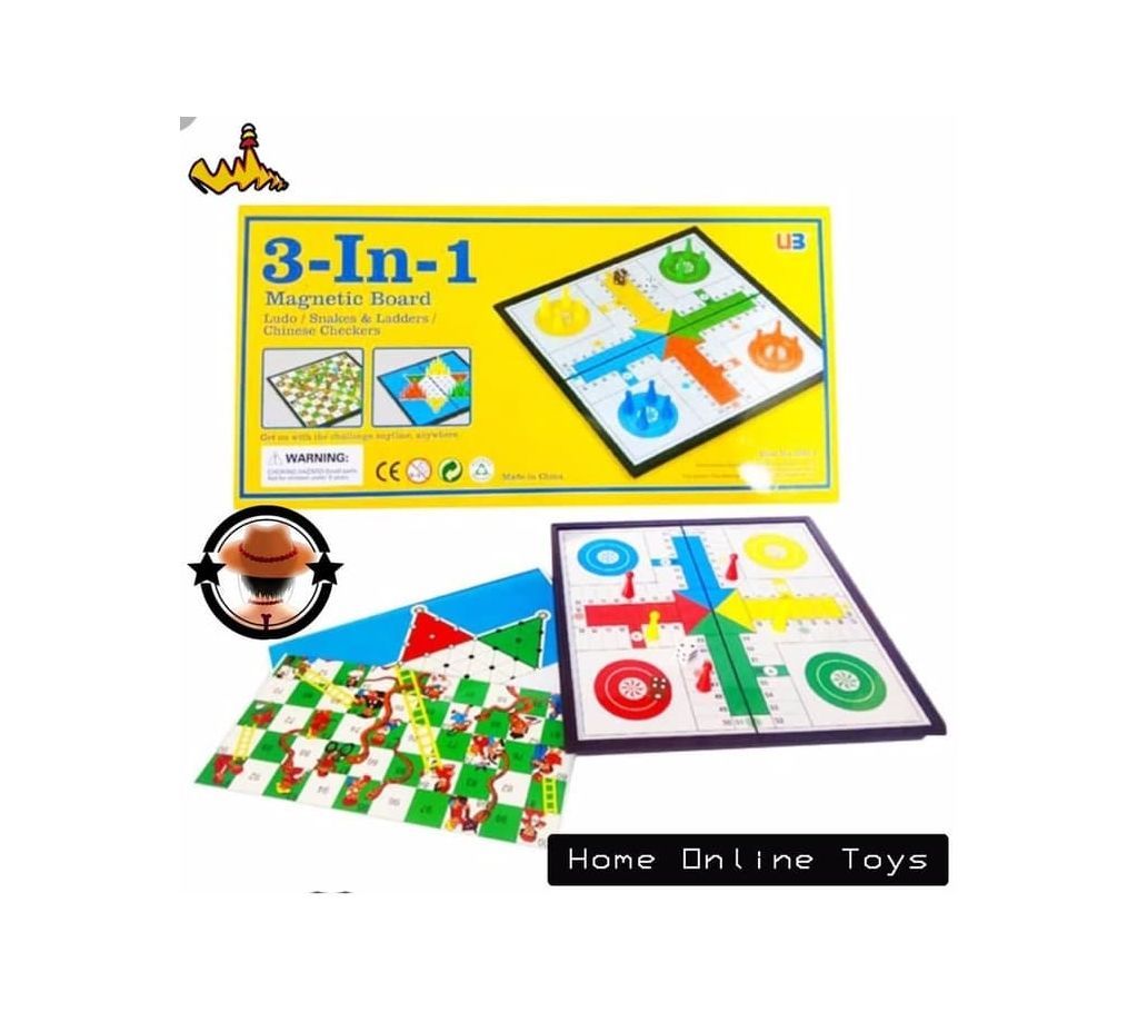 SPECIAL EDITION TOYS 3 IN 1 MAGNETIC BOARD GAMES LUDO CATUR SNAKE TA