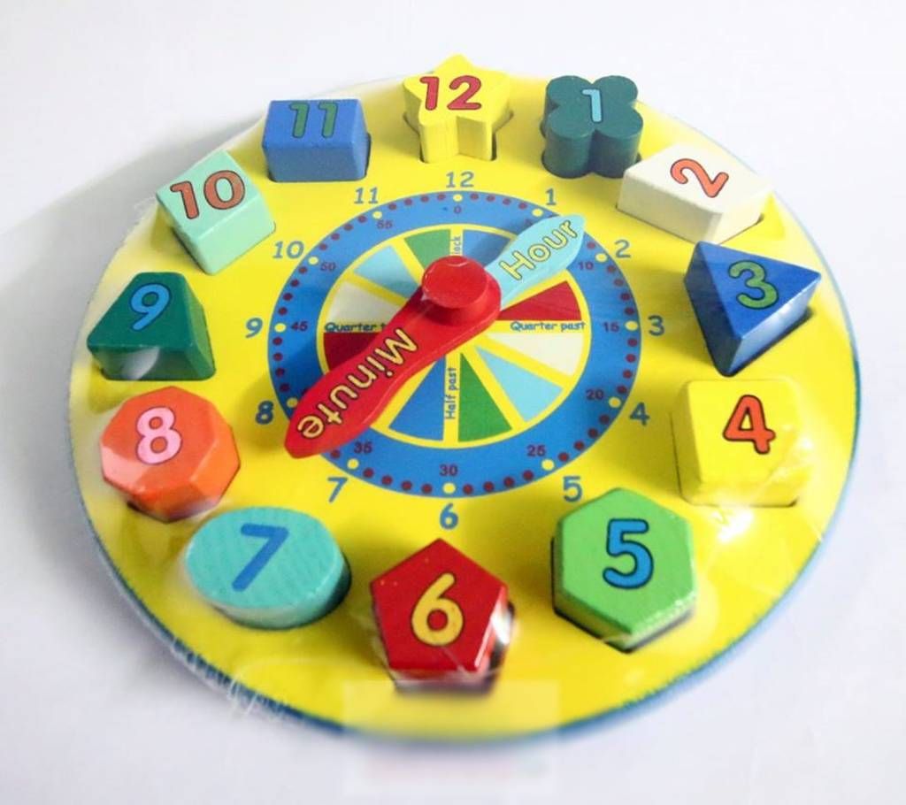 Wooden Building Block Clock