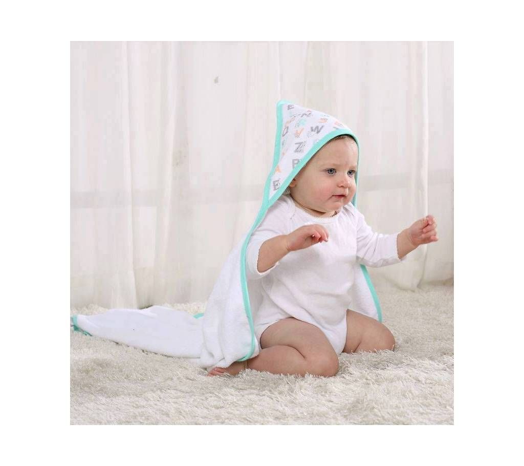 LAT towel with nice handkerchief for white and striped bath towel.