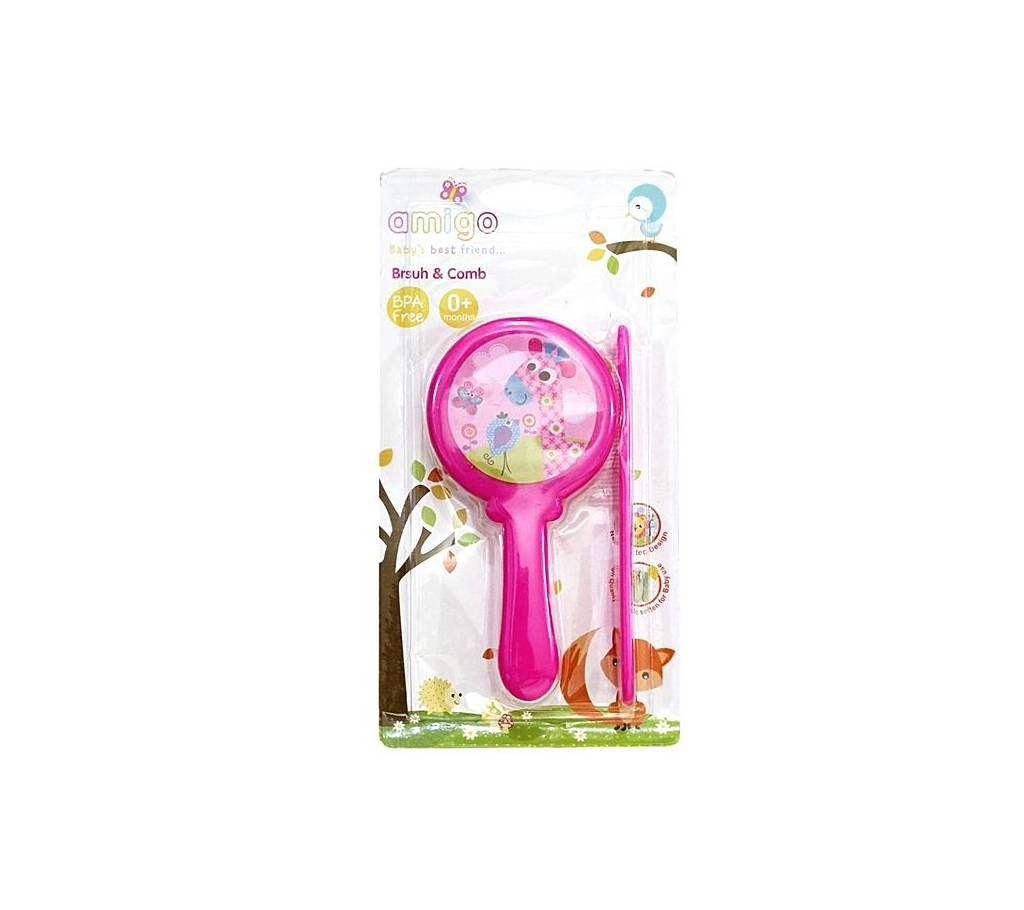 t Amigo Brush and Comb - Pink
