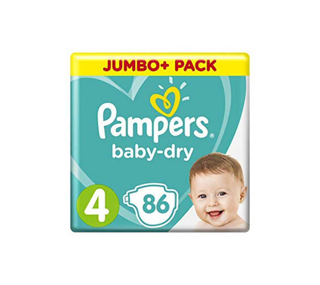 Pampers Jumbo Baby Dry-4(Taped) (9-14)kg, 86pcs (UK)