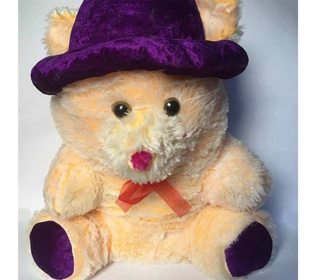Woolen Cream color giant Teddy with Hat