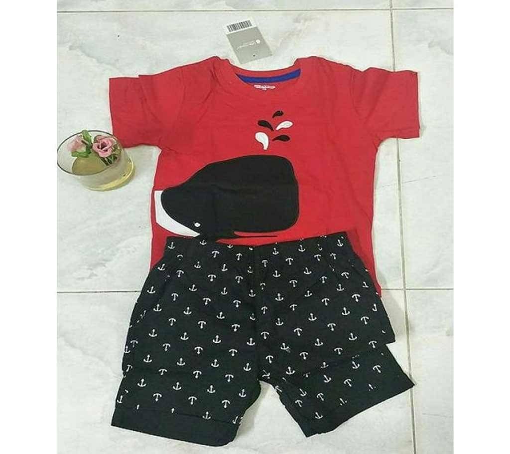 4 years-Baby Boy Summer Dress Red & Black