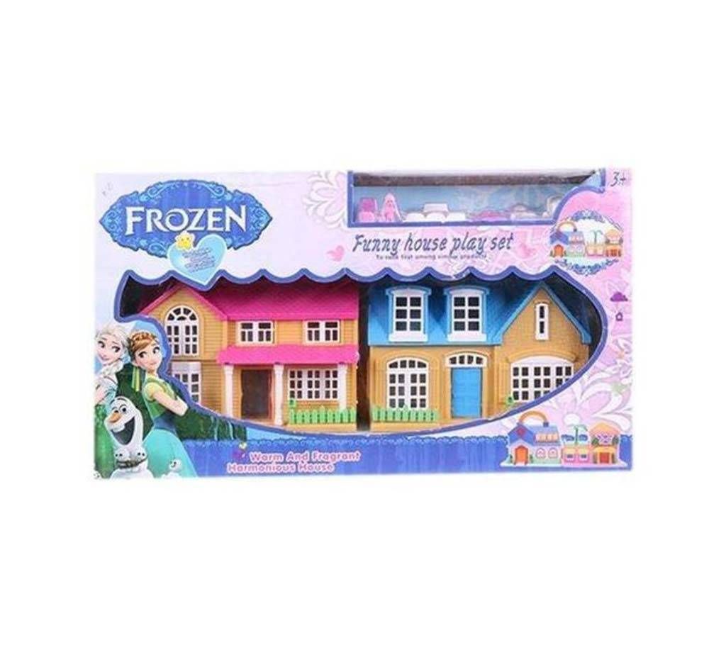 Plastic Frozen House Toy Set - Orange and Blue