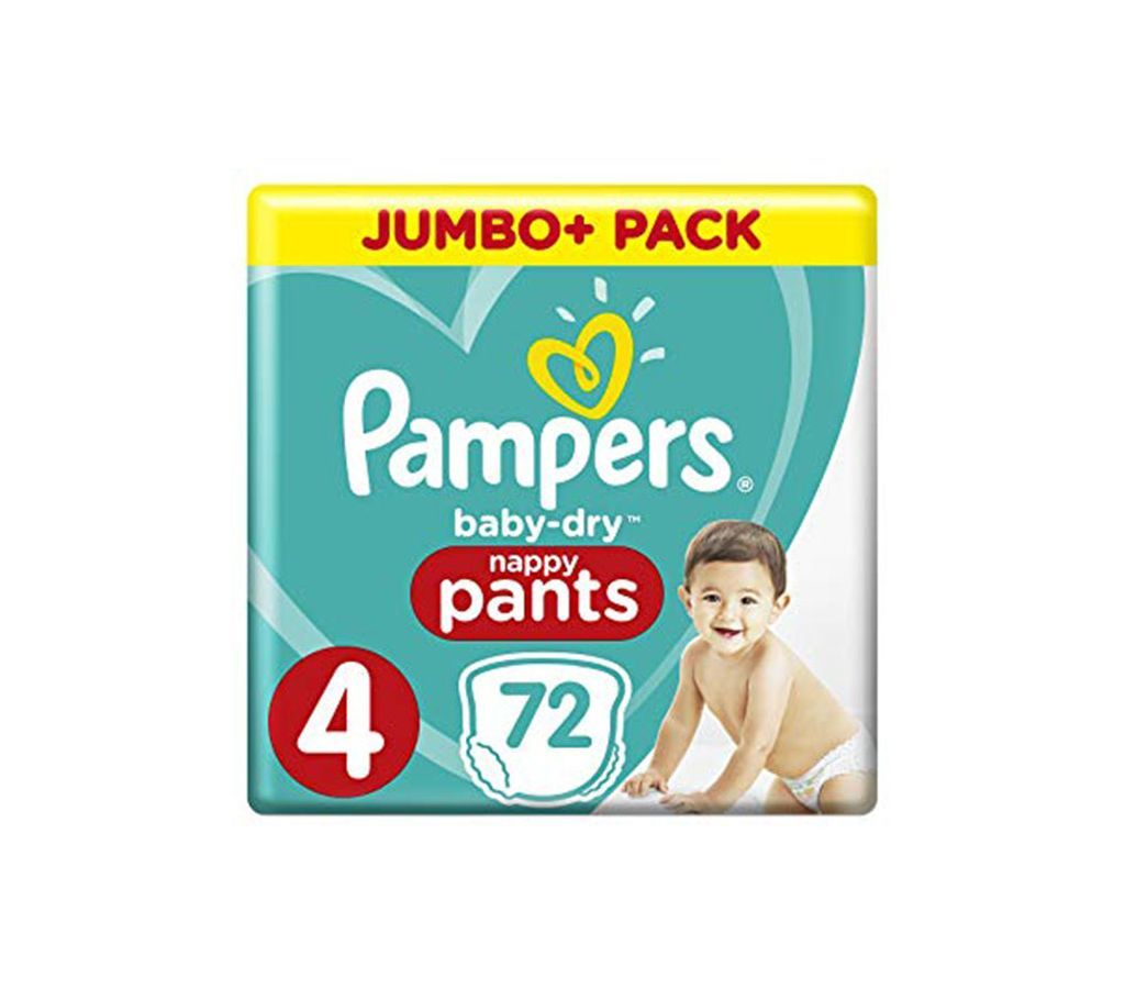 Pampers Jumbo Baby Dry-4 (Pant System) (9-15)kg,72pcs (UK)