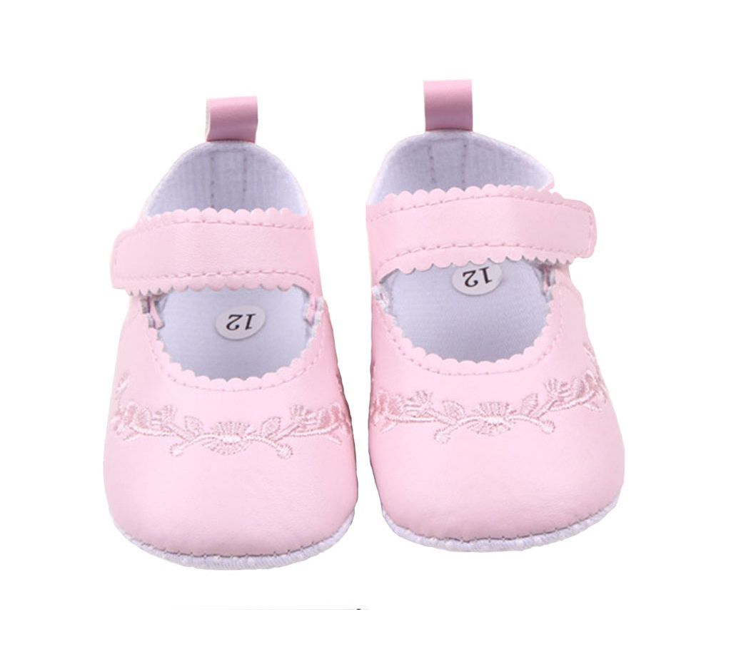 First Walkers Pu Leather Cute Princess Crib Shoes Newborn Comfy Outdoor Baby Shoes Pink