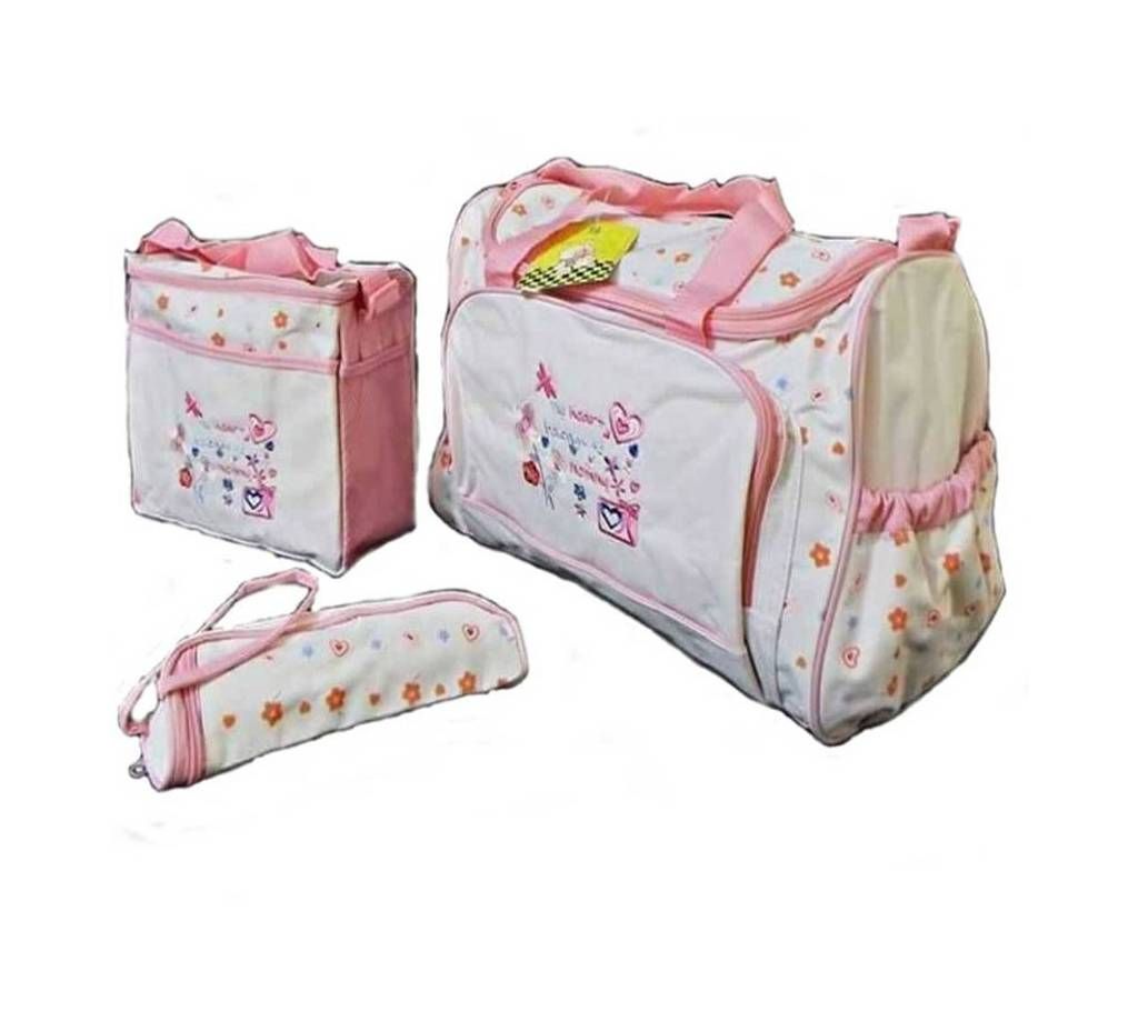 Multi-functional Mother Bag - Pink and White