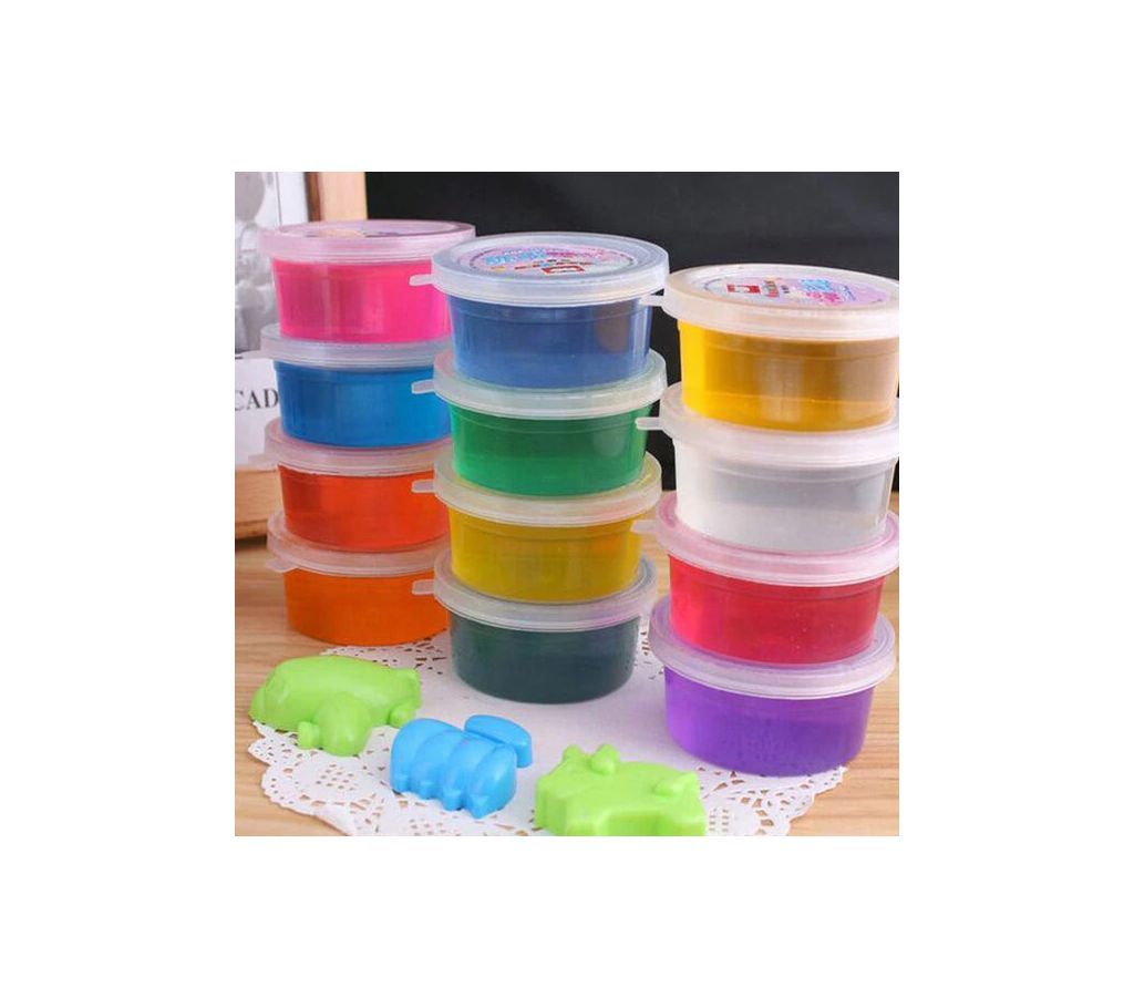 Crystal Clay Soft Plasticine Slime 12 Pcs