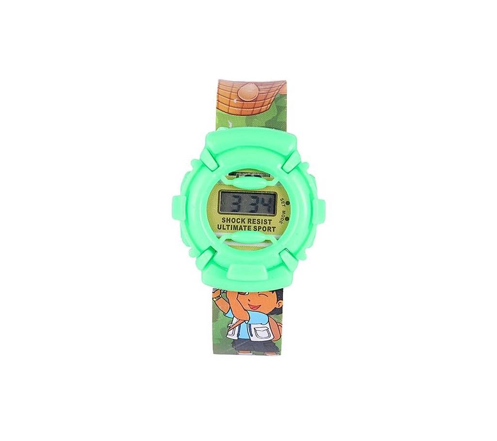 Plastic Digital Watch for Boys - Forest Green