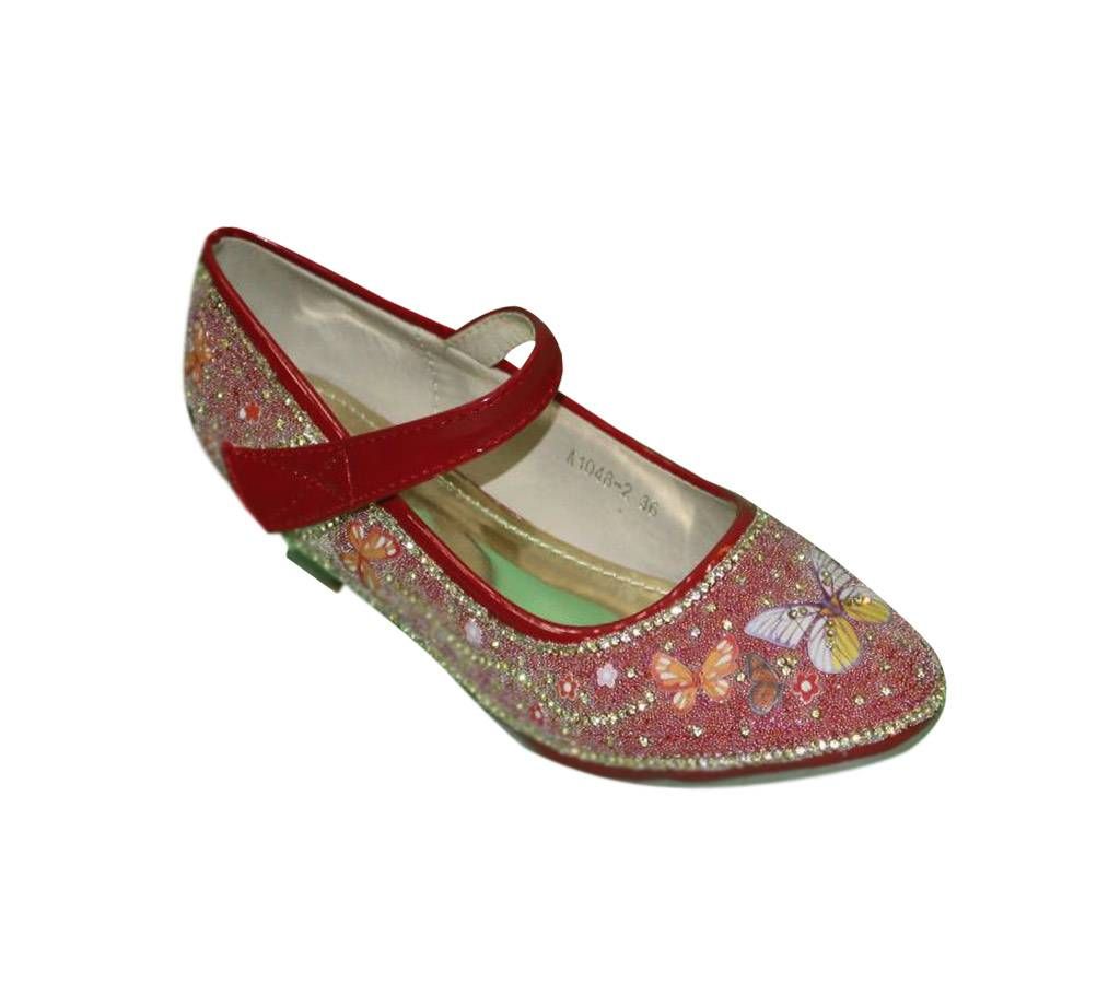 Red Artificial Leather Shoe for Girls