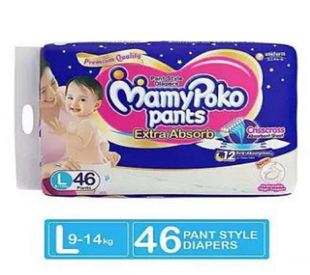 Mamy Poko L  (9-14kg) 46Pcs