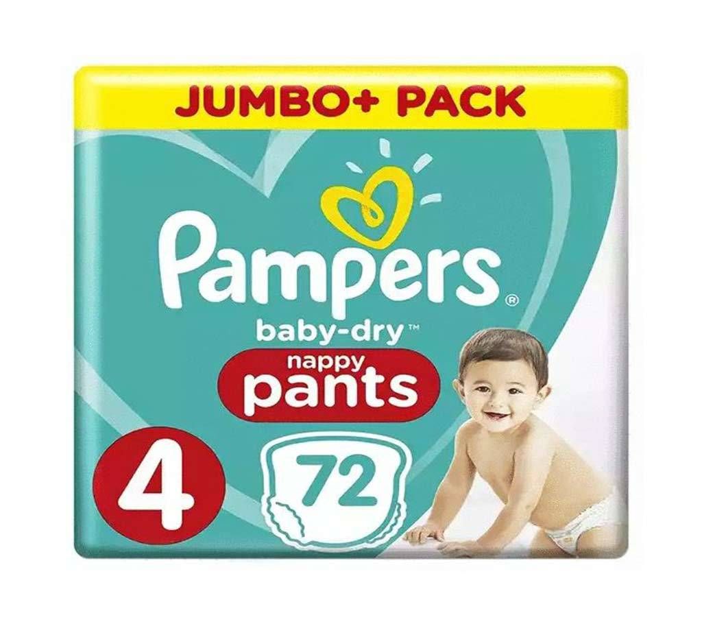 Pampers Baby Dry Size 4 Jumbo Plus Pack Pants 9-15 kg(UK)