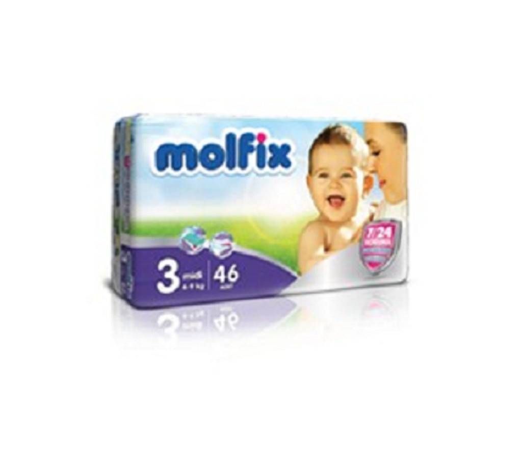 Molfix-3 Diaper (Midi) 4 - 9kg 46Pcs Turkey