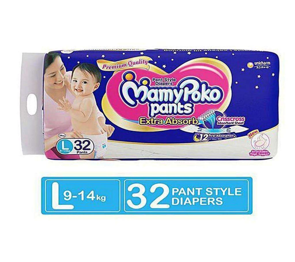 Mamy Poko L (9-14kg) 32Pcs