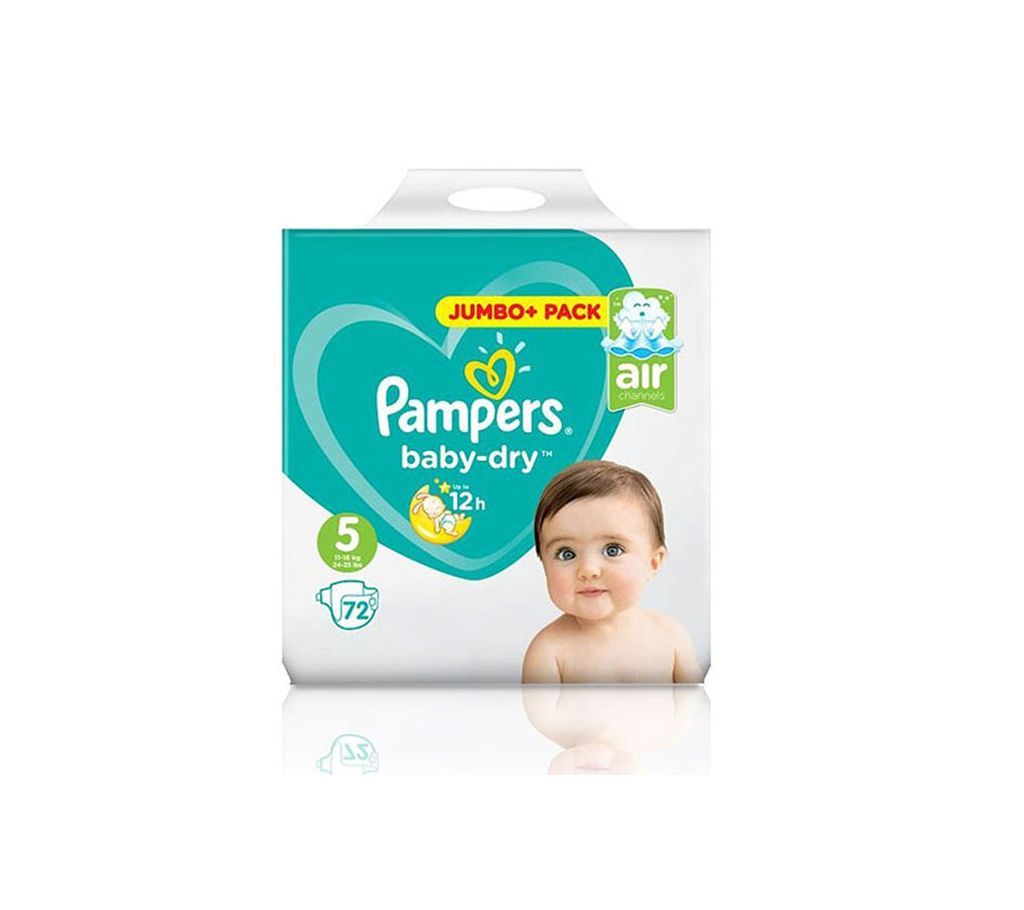 Pampers Jumbo Baby Dry-5(Taped) (11-16)kg,72pcs (UK)