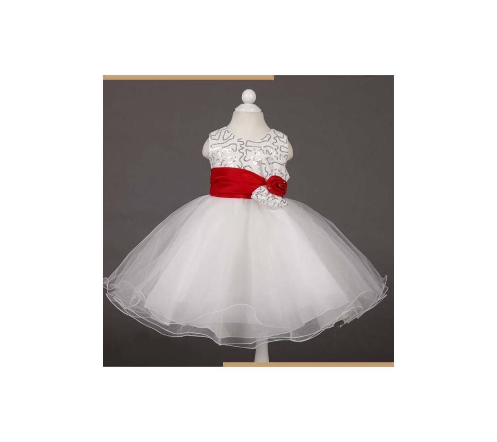 Party Dress - White -AKD1725