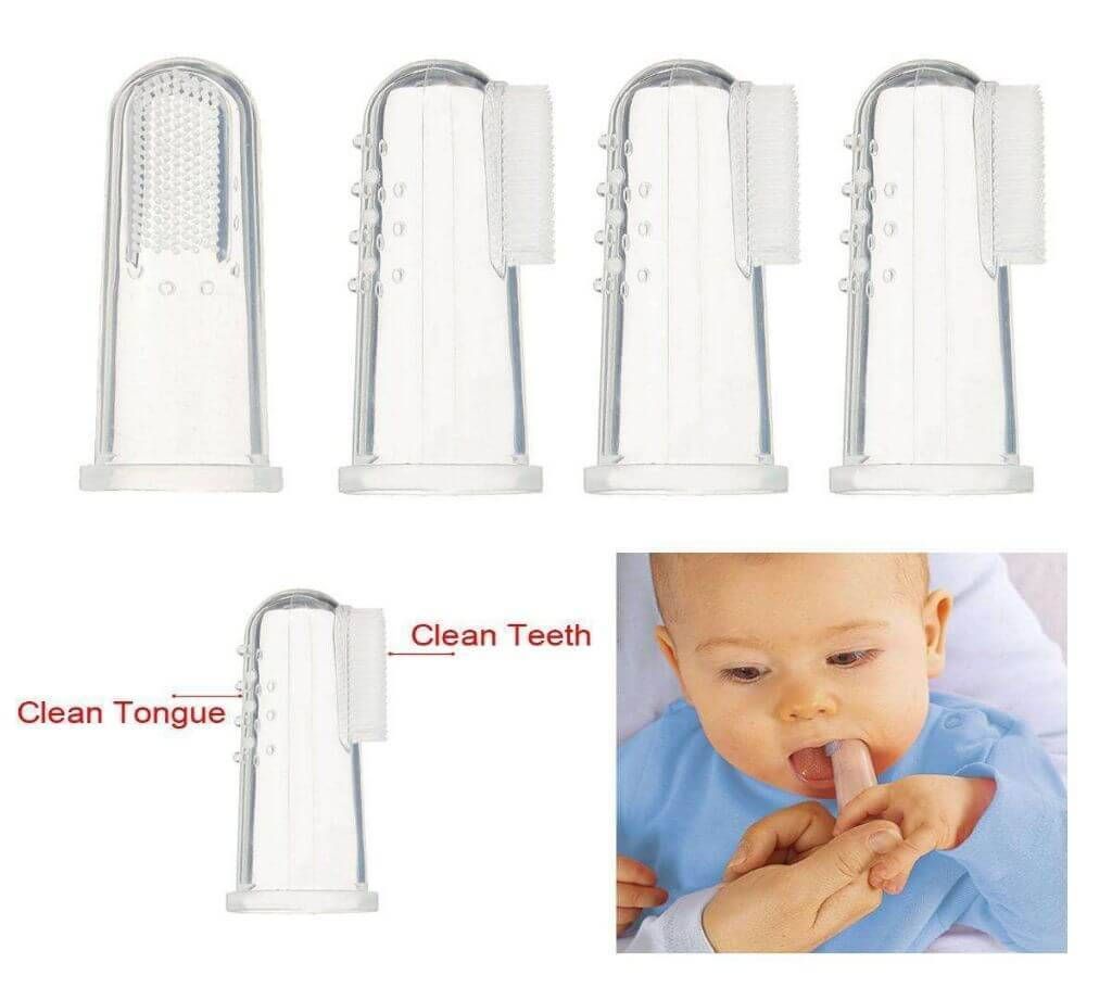 4Pcs Baby Kids Safety Silicone Finger Toothbrush Teeth Care Cleaner