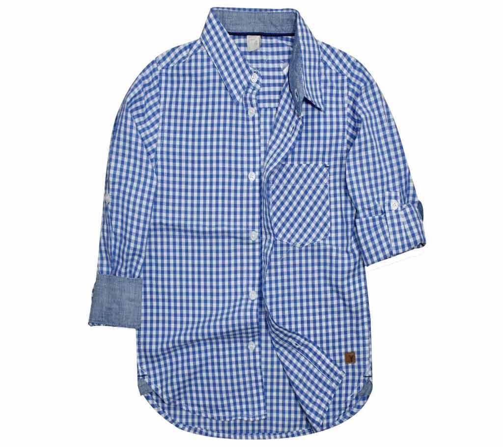 Sky Blue Color Cotton Long Sleeve boyz Shirt