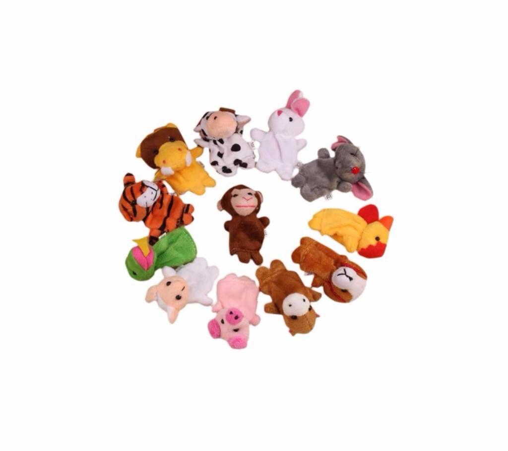 12Pcs Soft Animal Puppet Finger Toys