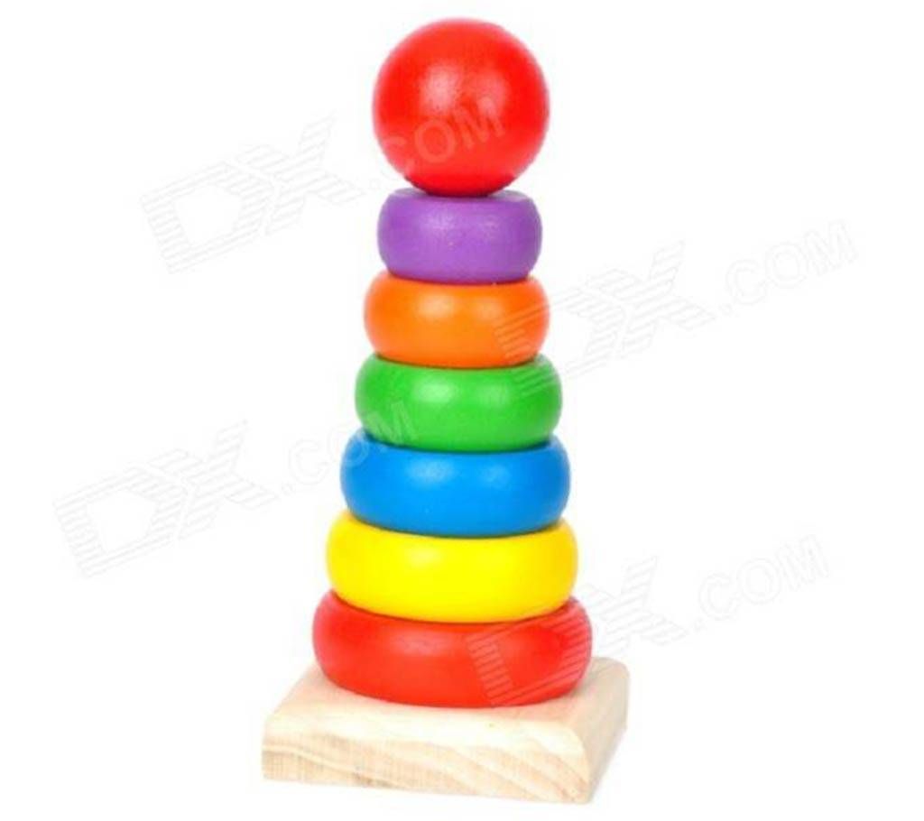 Baby Intelligence Wooden  Rainbow Tower toy