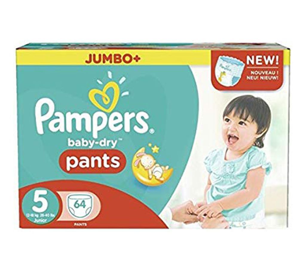 Pampers Jumbo Baby Dry-5(Pant System) (12-17)kg,64pcs(UK)