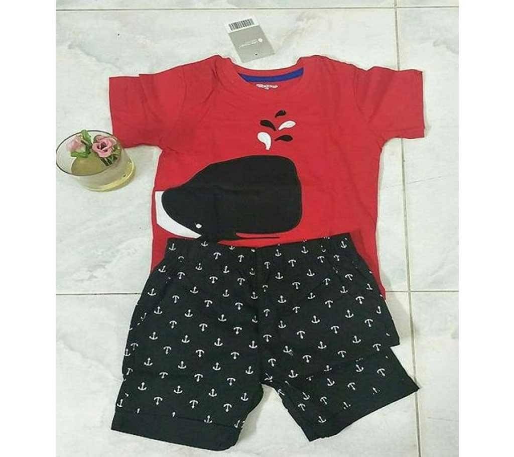 2 years-Baby Boy Summer Dress Red & Black