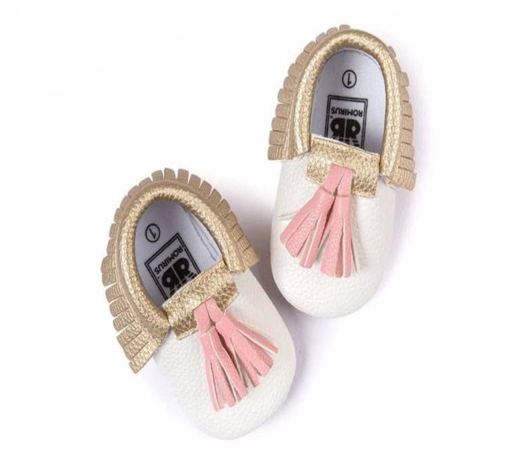 Pu Leather  Baby Girl Tassel Soft  Shoes