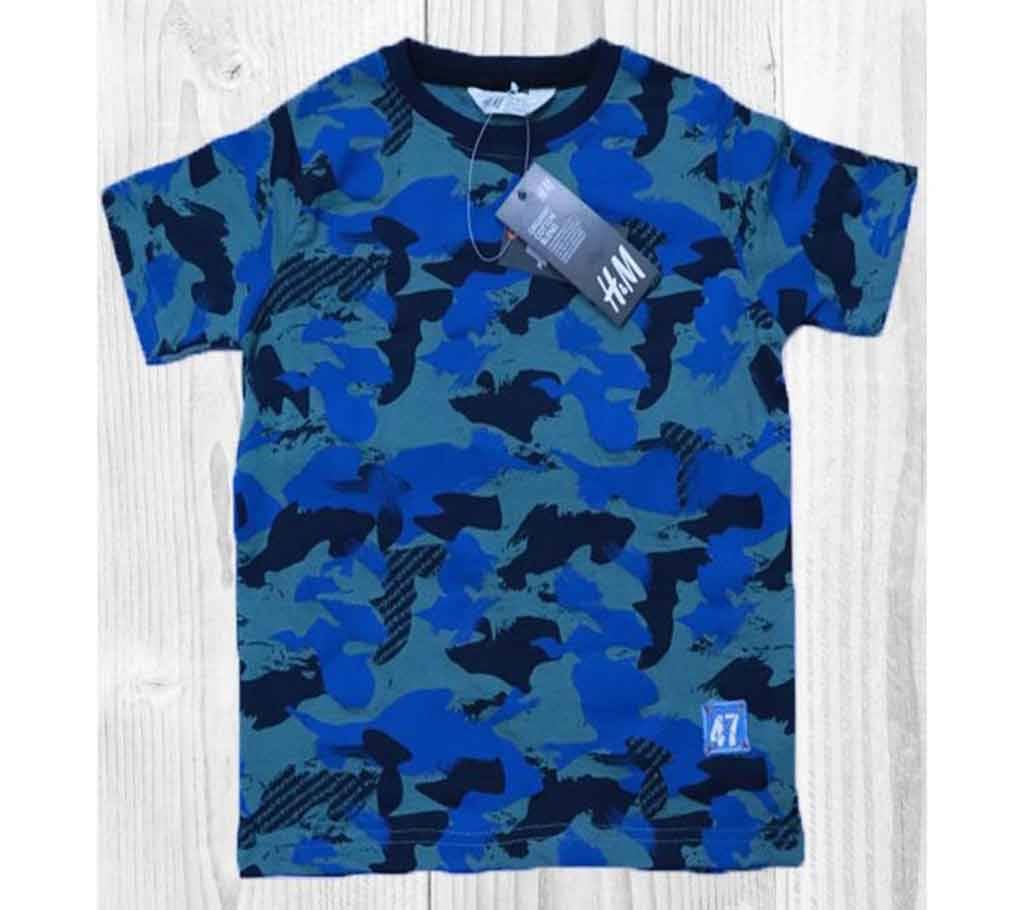 Camo Printed Cotton Boys Half Sleeve T-shirt 