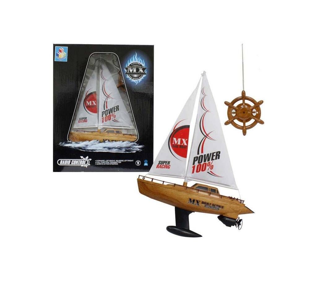 RC Boat MX Luxury High Speed Sailboat with Steering Wheel