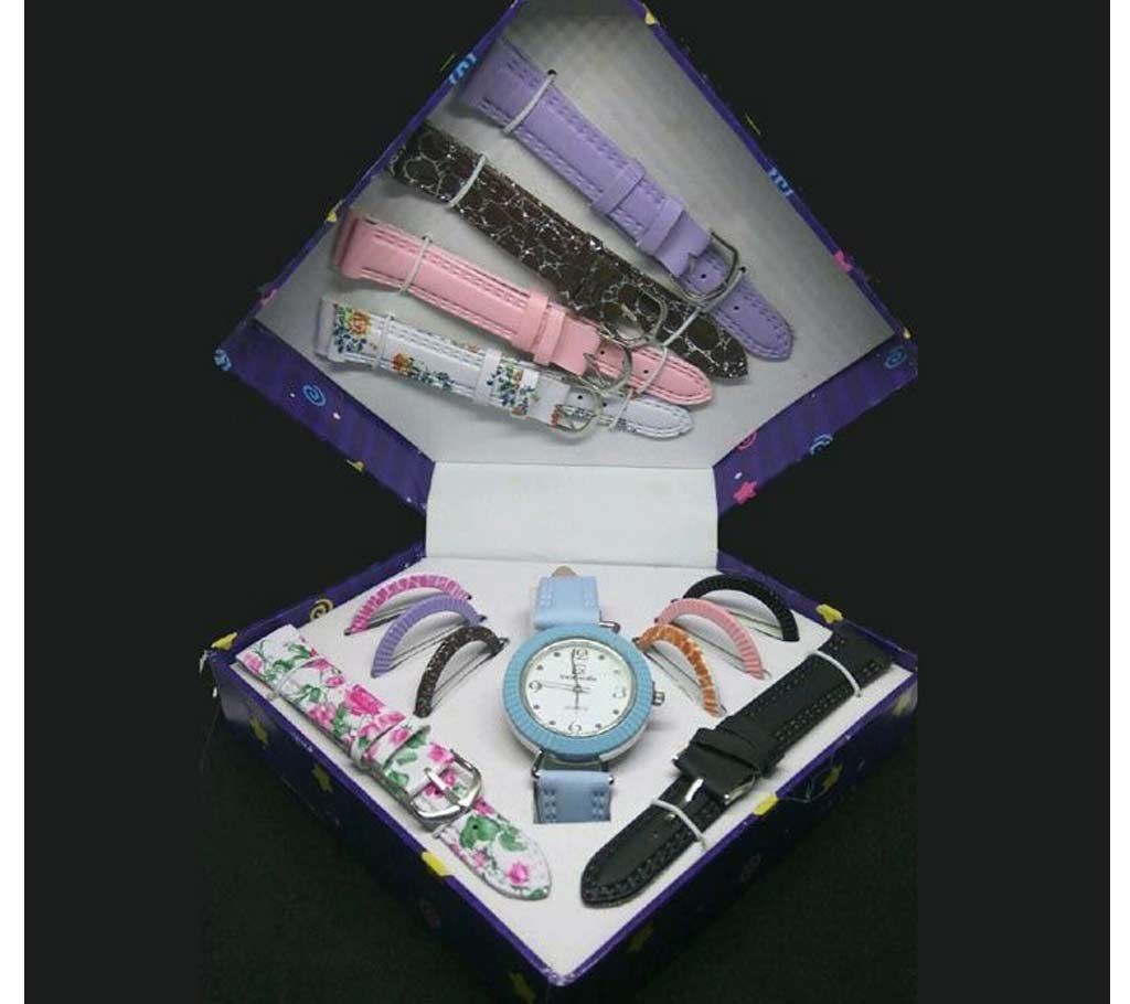 7 IN 1 Changeable Dial & Belt Ladies Watch