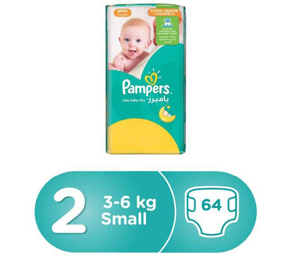 PAMPERS Dry Diaper S -(3-6 KG) 64 pcs