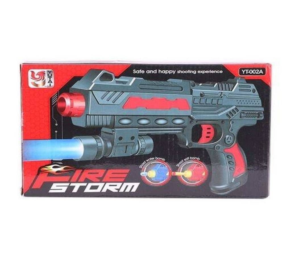 Plastic Fire Strom Toy Gun - Black