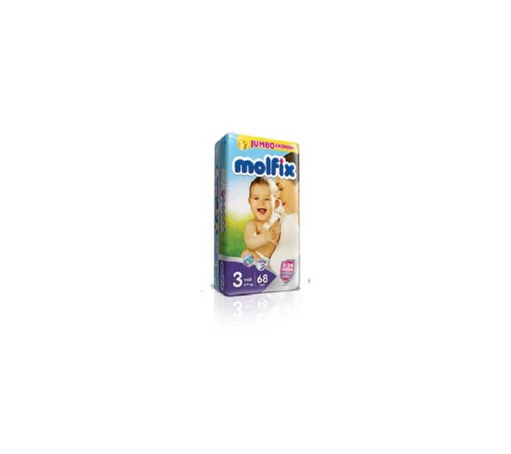 Molfix-3 Diaper (Midi) 4 - 9Kg 68Pcs Turkey