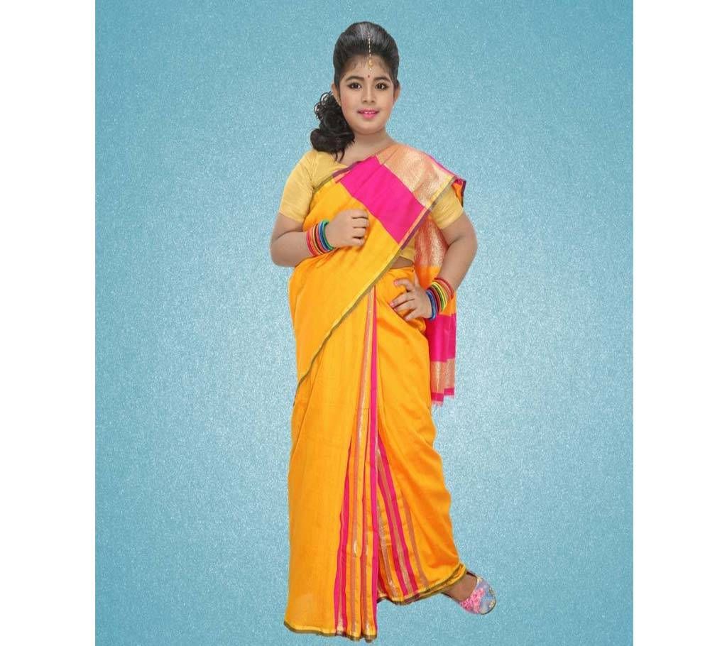 Silk Saree for Kids Yellow 10 hat - 249