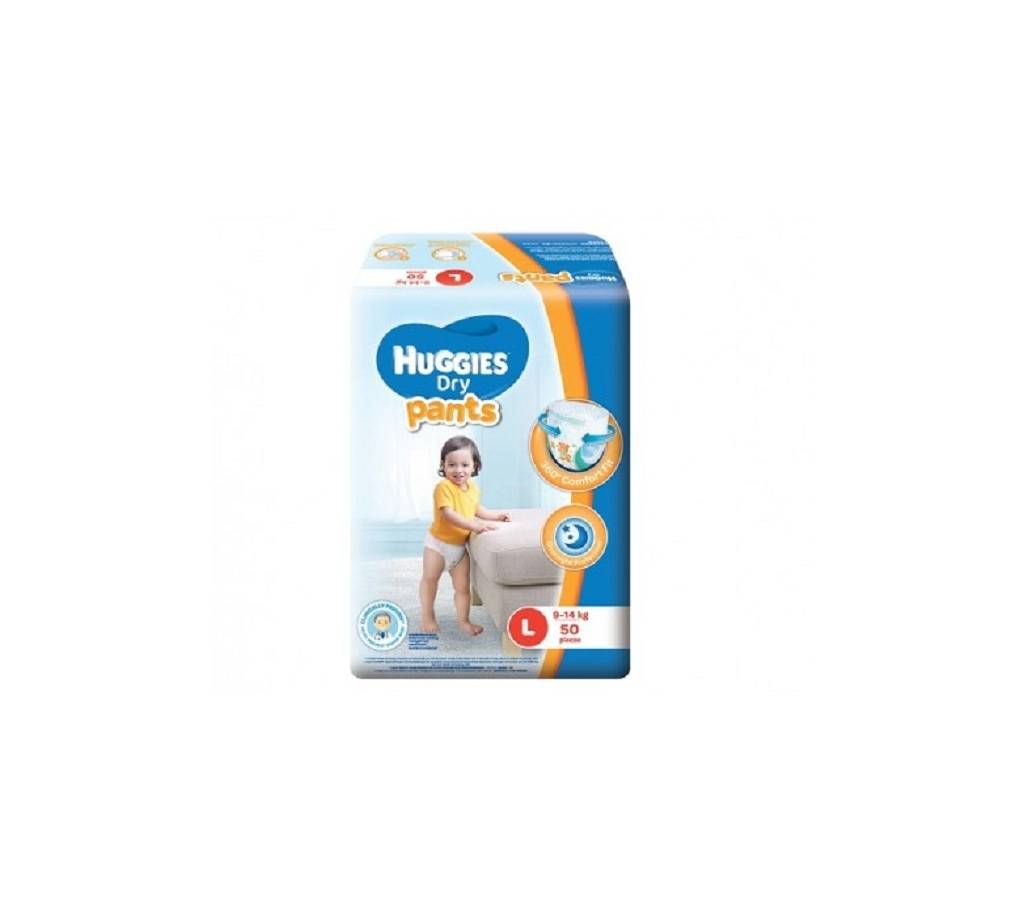 Huggies Dry Diaper Pant (L) 9-14kg 50pc - Malaysia