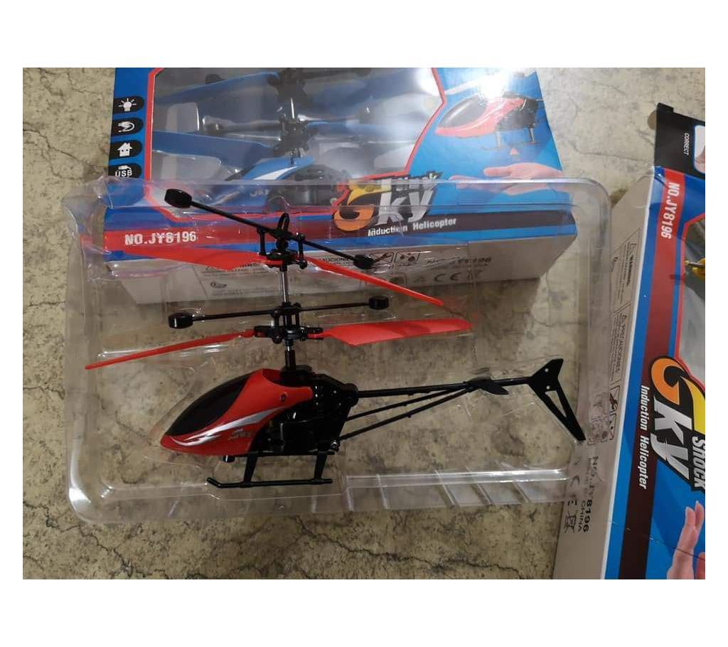 Flying helicopter hand sensor control