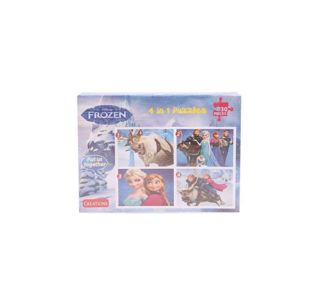 Plastic Frozen 4 In 1 Puzzles Game - Multi Color