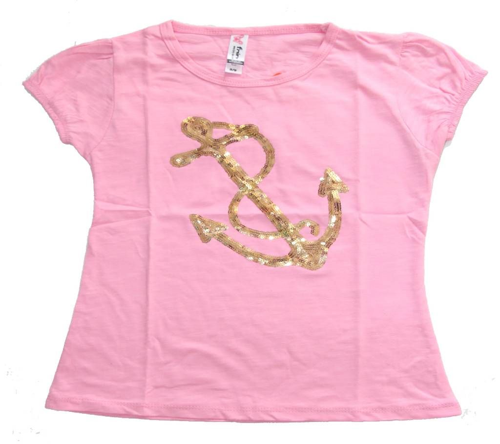 Light Rose Anchor Girls T-Shirt