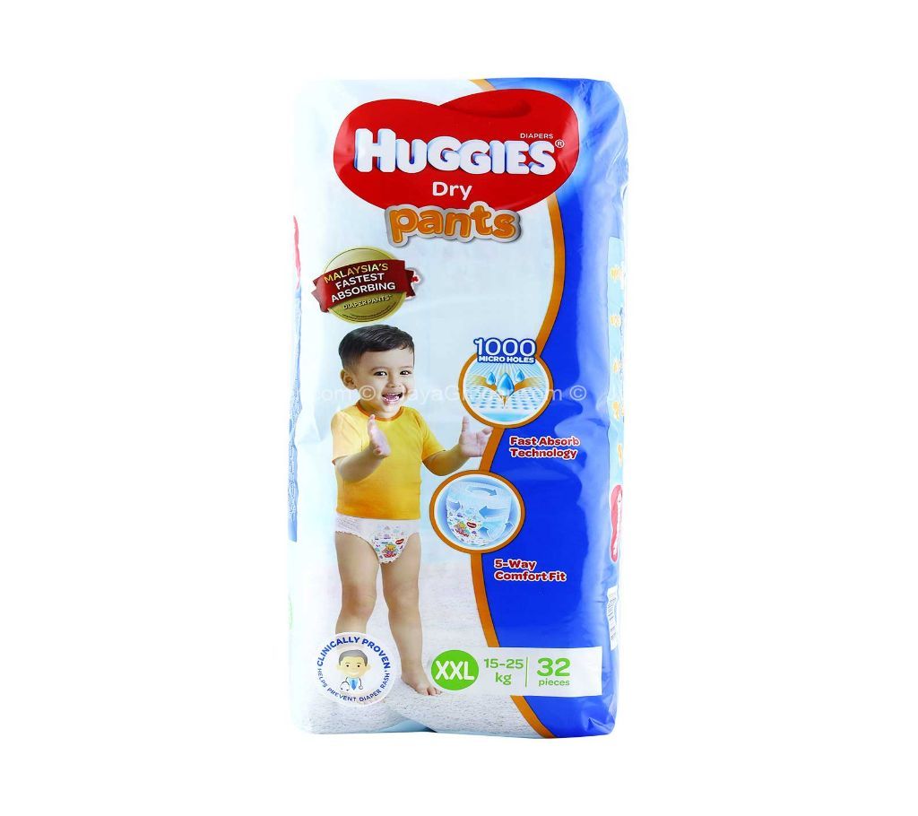 Huggies Pant System Malaysia XXL (15-25kg) 32pcs