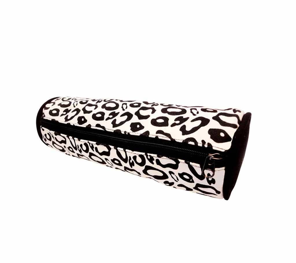 Black & White Cotton Round Pencil Case,Pen Bag