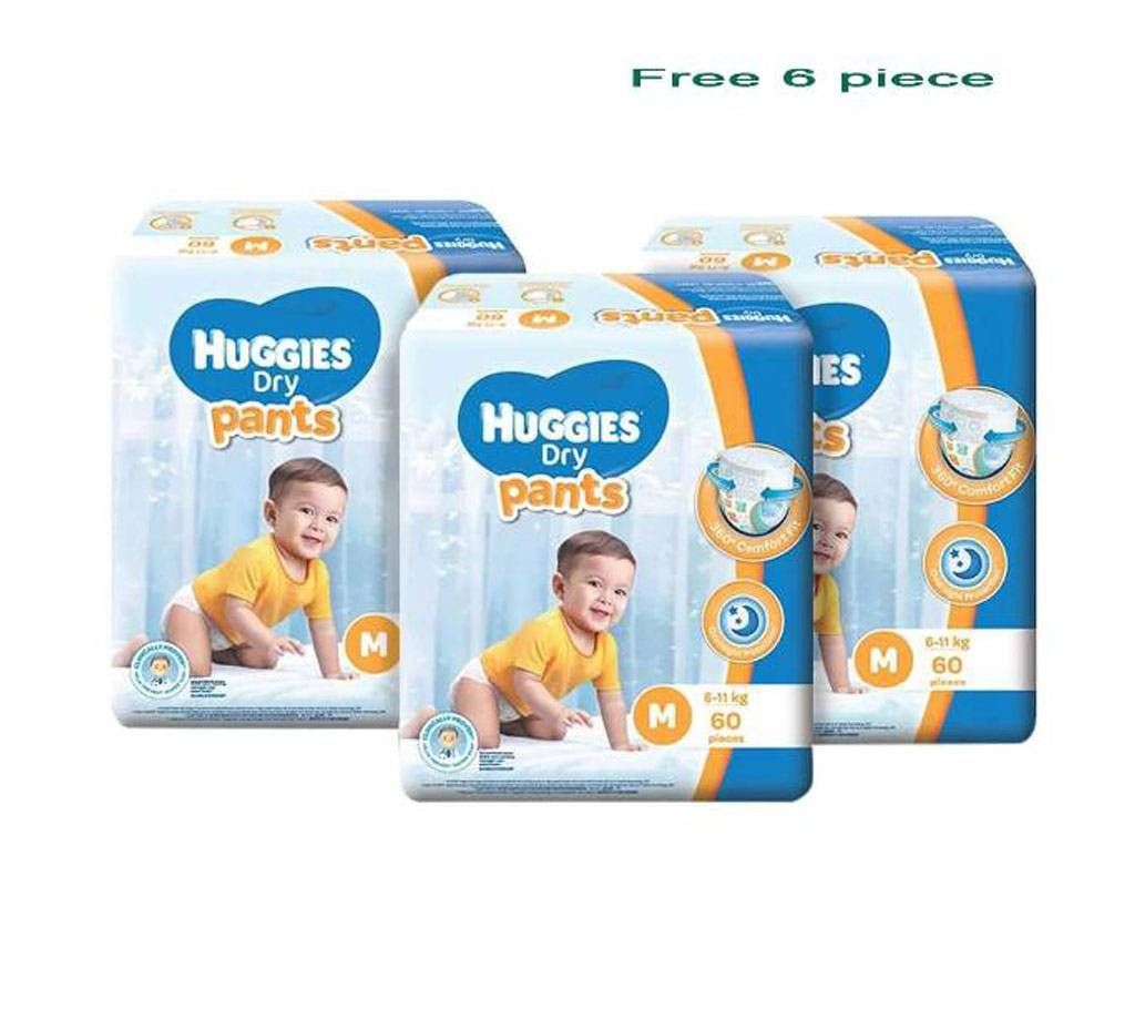 Huggies Dry Pant M(6-11kg) 60+6=66 pcs