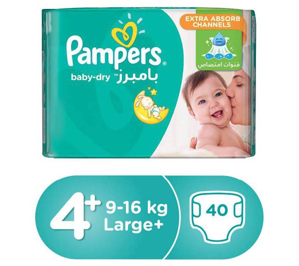 PAMPERS Dry Diaper L Plus (9-16 KG) 40 pcs