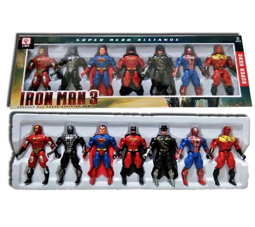 SUPER HERO FIGURE SET OF 7 PIECES