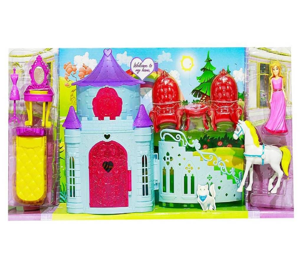 Fashion Castle Set With Little Doll Toys Set For Kids