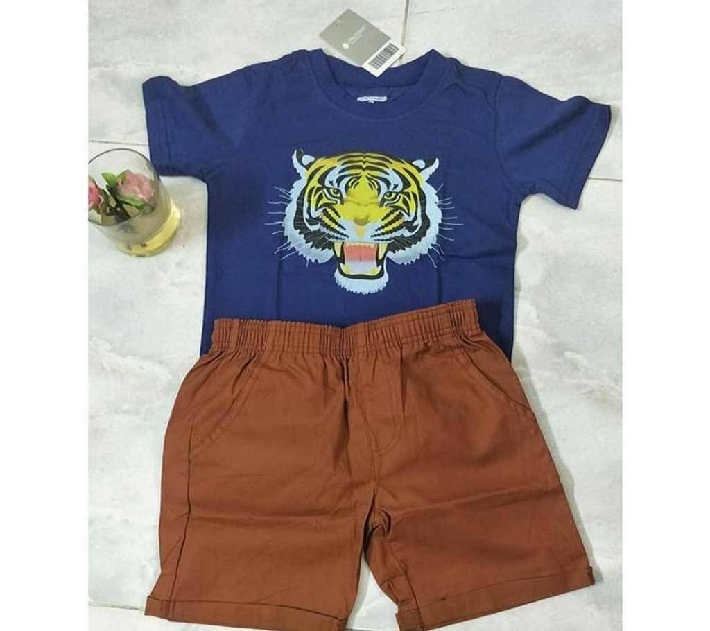 2 years-Baby Boy Summer Dress -Tiger Block Blue 7 meroon