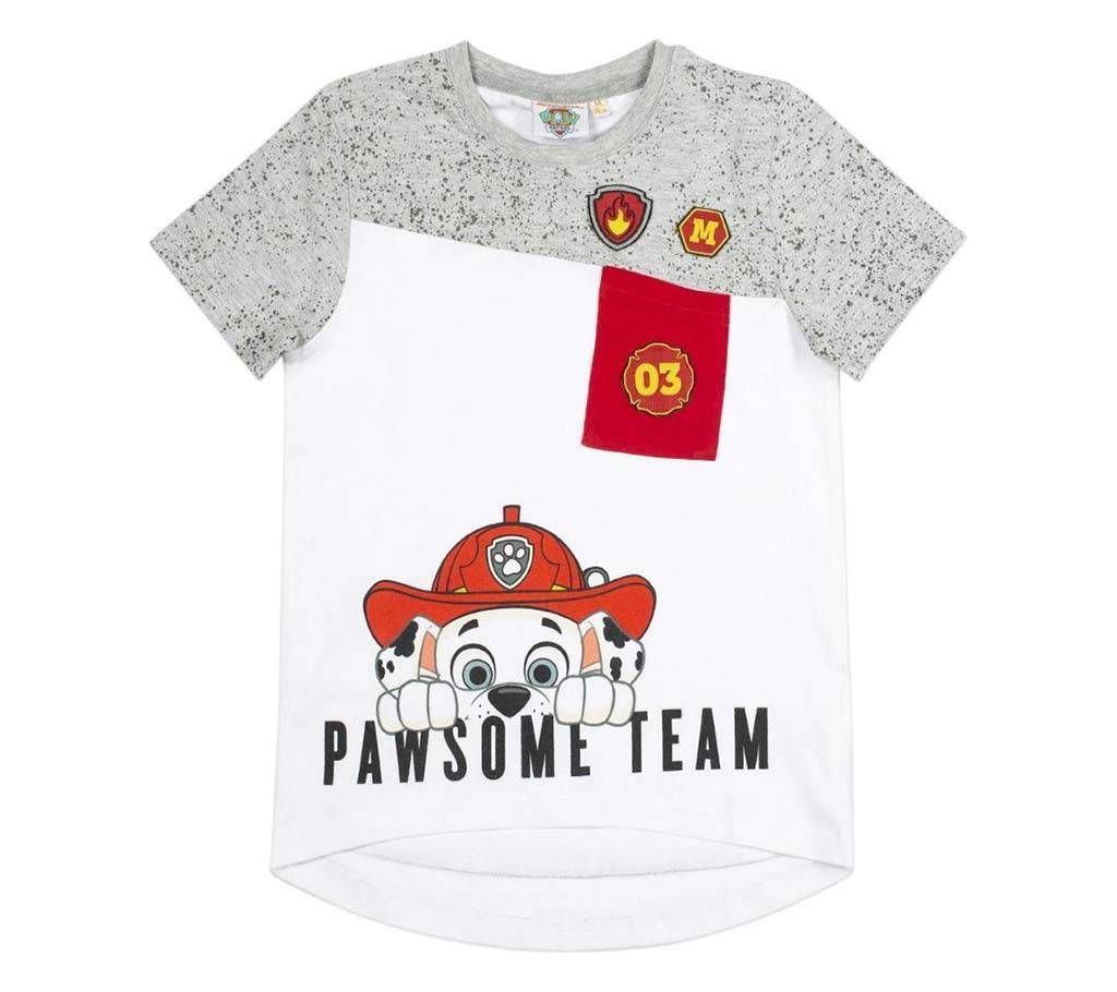 White Cotton T-Shirt for Kids 6-7 Years