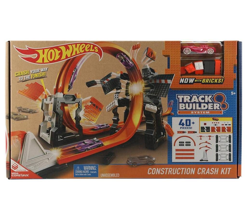 Hot Wheels Unassembled Construction Crash Kit Track Set
