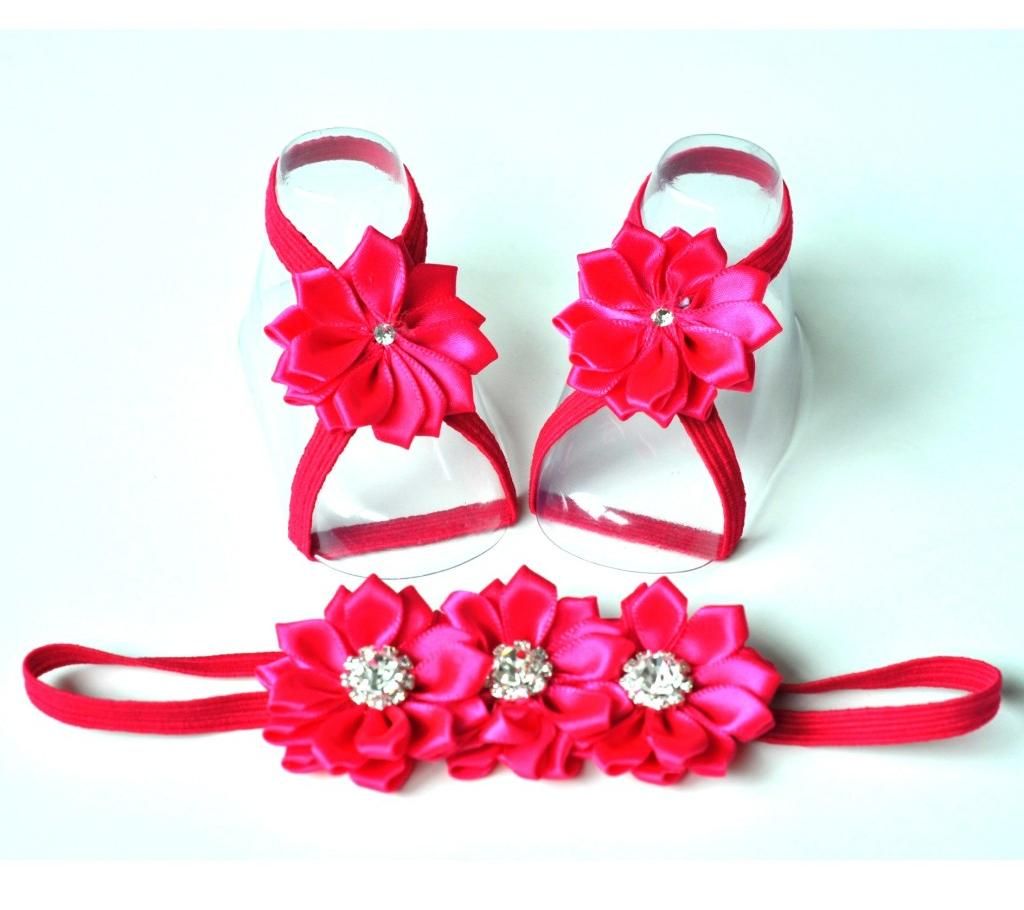 Baby Barefoot Sandal with Matching Headband