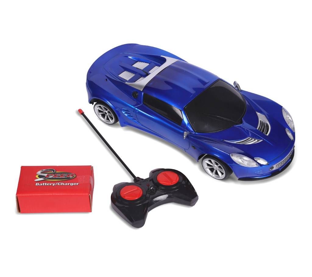 R/C 1:10 Super Speed Big Size Racing Car BLUE with Steering Wheel Controller