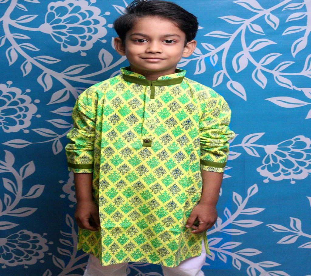 Boys Panjabi Payjama Set - KPL 05 - Lime Green